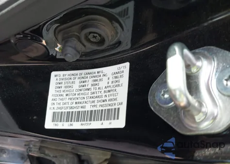 2016 Honda Civic Lx from USA, damaged, VIN 2HGFC2F58GH521460